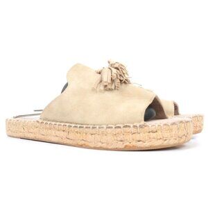 Seven Dials Sandal Womens 11 Beige Wendelle Faux Suede Espadrille Tassel Slide